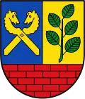 Horses' heads on the coat of arms of Buchholz in der Nordheide