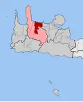 Map of former municipality of Platanias, now the municipal unit, bordered by Voukolies on the west and Mousouroi on the east