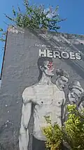 Mural of David Bowie at the University Campus.