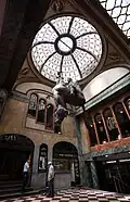 St. Wenceslas riding a dead horse. Cf. this statue by Josef Václav Myslbek.