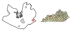 Location of Whitesville in Daviess County, Kentucky.