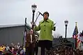 Rep. Debbie Halvorson speaks at the unveiling of the Cherry Mine disaster memorial in November 2009