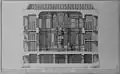 Cross section or profile of the Palace Chapel at Christiansborg Palace, showing the altar, pulpit and organ