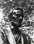 Detail of the head of the Lincoln Monument of Hingham, Massachusetts, by Charles Keck