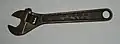 Early 8" adjustable wrench manufactured by the Diamond Calk Horseshoe Company: opposite side showing manufacturers marks