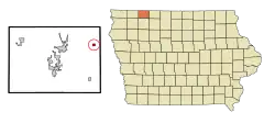 Location of Superior, Iowa