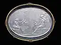 Enamel and rock crystal plaque (c. 1800)