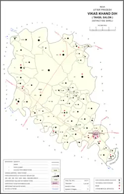 Map showing Sarai Manik (#321) in Dih CD block