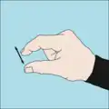 There is air leaking from your equipment: Index finger is brought down to thumb in repetitive motion. Size of movement indicates severity of leak.[1]