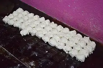 Chhena divided into balls
