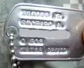 ID tag (serial number blurred), modern, designation: Irish druid