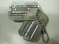 Military ID tag, designation: Protestant