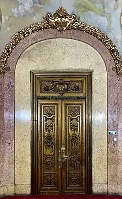 Door in the ground floor hallway