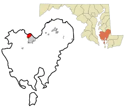 Location of Algonquin, Maryland