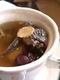 Double-Boiled Silkie Bantam Chicken and American Ginseng Soup.