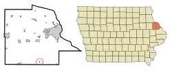 Location of Bernard, Iowa