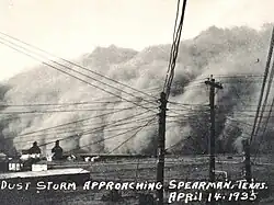 Dust storm in Spearman, Texas in