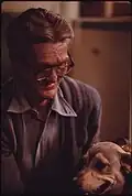 Miner with black lung disease