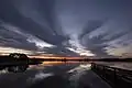 Early morning view of lake
