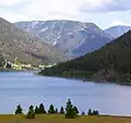Southwest aspect of Boat Mountain beyond Earthquake Lake