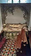 Effigy of a man in armour found in the south transept