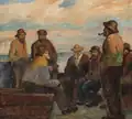 Fiskere i aftensol, 1888, oil on canvas