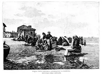 En la costa gallega, esperando la sardina (1894), by Tomás Campuzano