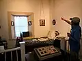One of the bedrooms inside the adobe.