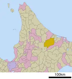 Location of Engaru in Hokkaido (Okhotsk Subprefecture)