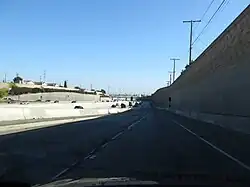 Entering Interstate 110 in Harbor Gateway, Los Angeles