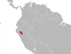It occurs in northwestern Peru (see text for details).