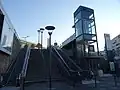 Stairs and lift from the Boulevard de Bercy to the station