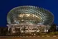 Esplanade Theatres on the Bay at blue hour