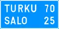 Sign showing distances