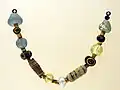 Etruria, goldsmiths from the Hellenistic period, c. 310-100 BC, necklace with vague glass pastes millefiori 04