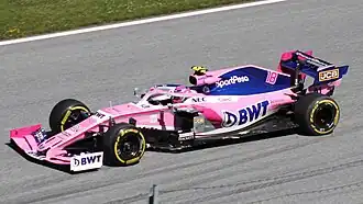Sergio Pérez driving Racing point RP20