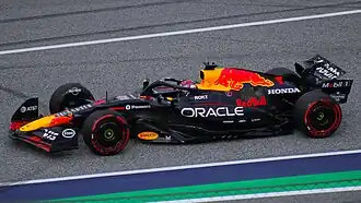 Max Verstapppen driving the RB21 at the 2025 Austrian Grand Prix