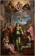 Madonna and Child between Saints Anthony, a bishop and the holy martyrs, Castelvecchio Museum, Verona