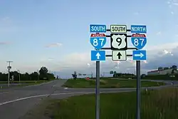 First northern reassurance marker on New York I-87/US&nbsp;9