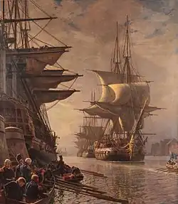 The fleet leaves the harbor for the last time (1919)