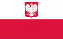 Flag of Poland with coat of arms