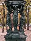 A cast-iron Wallace fountain, one of dozens installed in French cities by millionaire Sir Richard Wallace to provide an alternative to liquor for the working classes