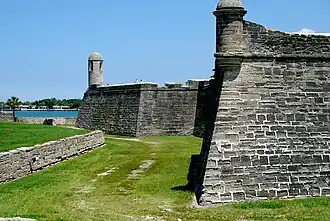 The north wall of the Castillo