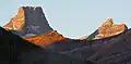 Summits of The Fortress (left) and Gusty Peak (right)
