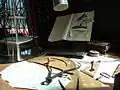 Balcony desk, closer