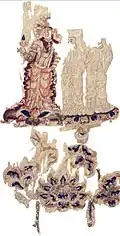 Fragment of Uyghur Manichaean hanging scroll "MIK III 6251"