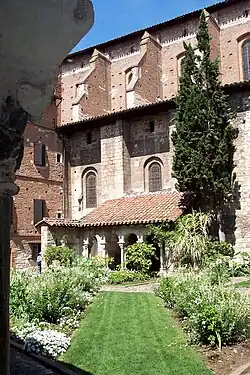 The Romanesque walls of the collegiate of Saint Salvy