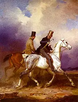 Franz Krüger: Prince Wilhelm of Prussia (later Kaiser-King Wilhelm I) with painter, 1836 (Alte Nationalgalerie)