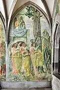 Zürich's saints on a fresco by Paul Bodmer: Exuperantius, Felix and Regula