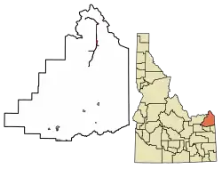 Location of Island Park in Fremont County, Idaho.